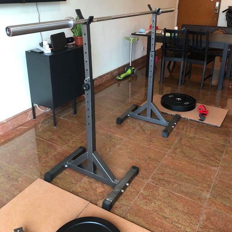 Olympic Bar Barbell Bumper Plates Olympic Plates Home Gym Powerlifting Squat Stand