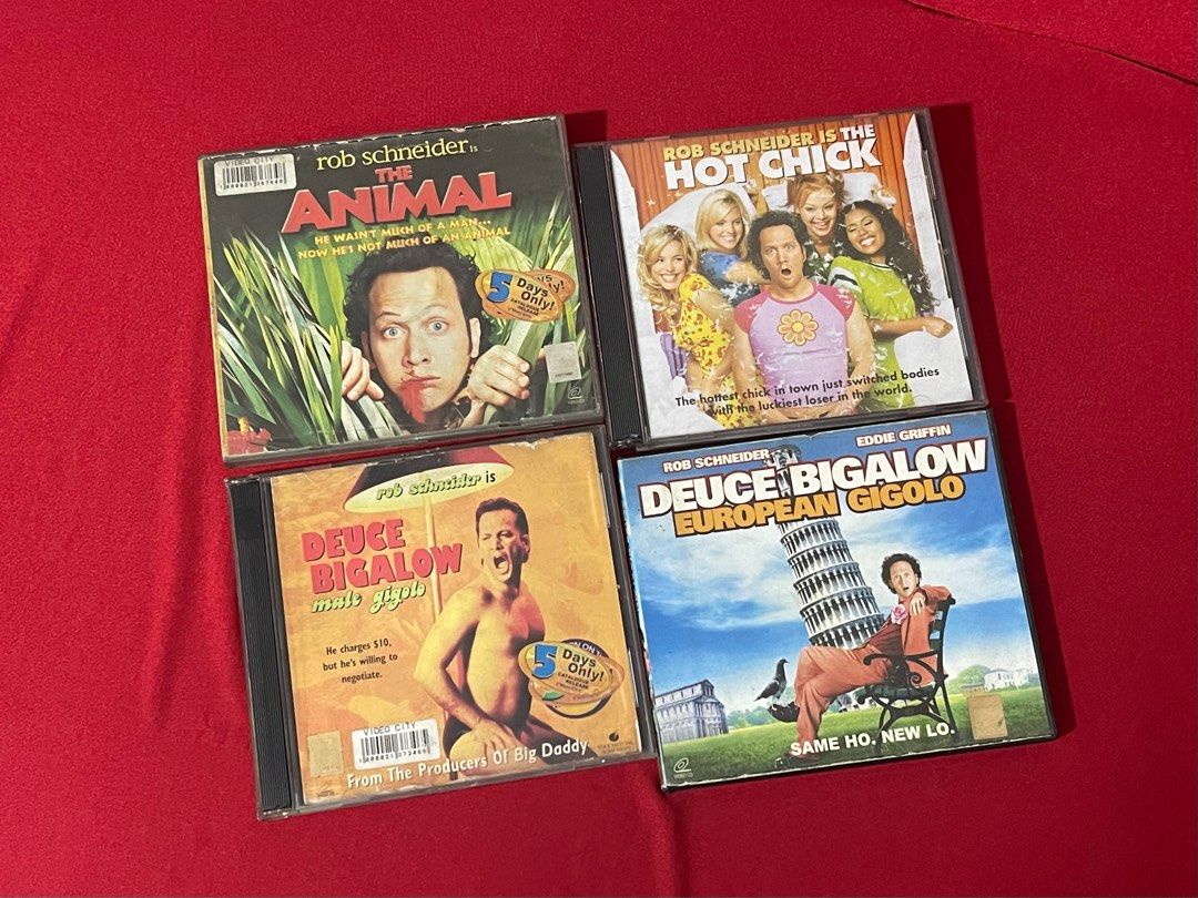 ORIGINAL VCDS (Category: CDs & DVDs) located in Makati City. Submitted by kevinnnickos (Listing ID 1315428432, Image 1). Description: FOR SALE ALL ORIGINAL VCDS: 1. ROB SCHNEIDER MOVIES ****SET 200.00 2.MIXED TITLES SET 1 ******* SET 150.00 3. MIXED TITLES SET 2 ******* SET 150.00 4. TAGALOG MOVIES **** SET 100.00 5.SUPERMAN MOVIES ** SET 150.00 6. MIXED TITLES SET 3 ****** SET 150.00 7. BOURNE IDENTITY, SUPREMACY & ULTIMATUM *** SET 150.00 8. SI