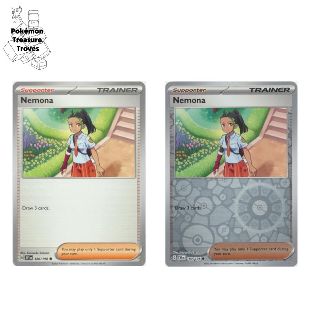 Pokemon Scarlet & Violet Trainer Nemona Normal & Reverse Holo Card Set,  Hobbies & Toys, Toys & Games on Carousell