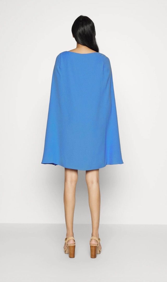 sachin and babi light blue dress Lilac Coast Detachable Cape Georgette Dress with Diamante Broach Detail main image 0