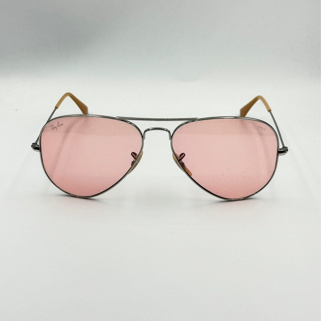 Rayban RB3025 9065 V7 Aviator Large Metal evolve Silver w Photochromic Pink Men s Fashion Watches Accessories Sunglasses Eyewear on Carousell