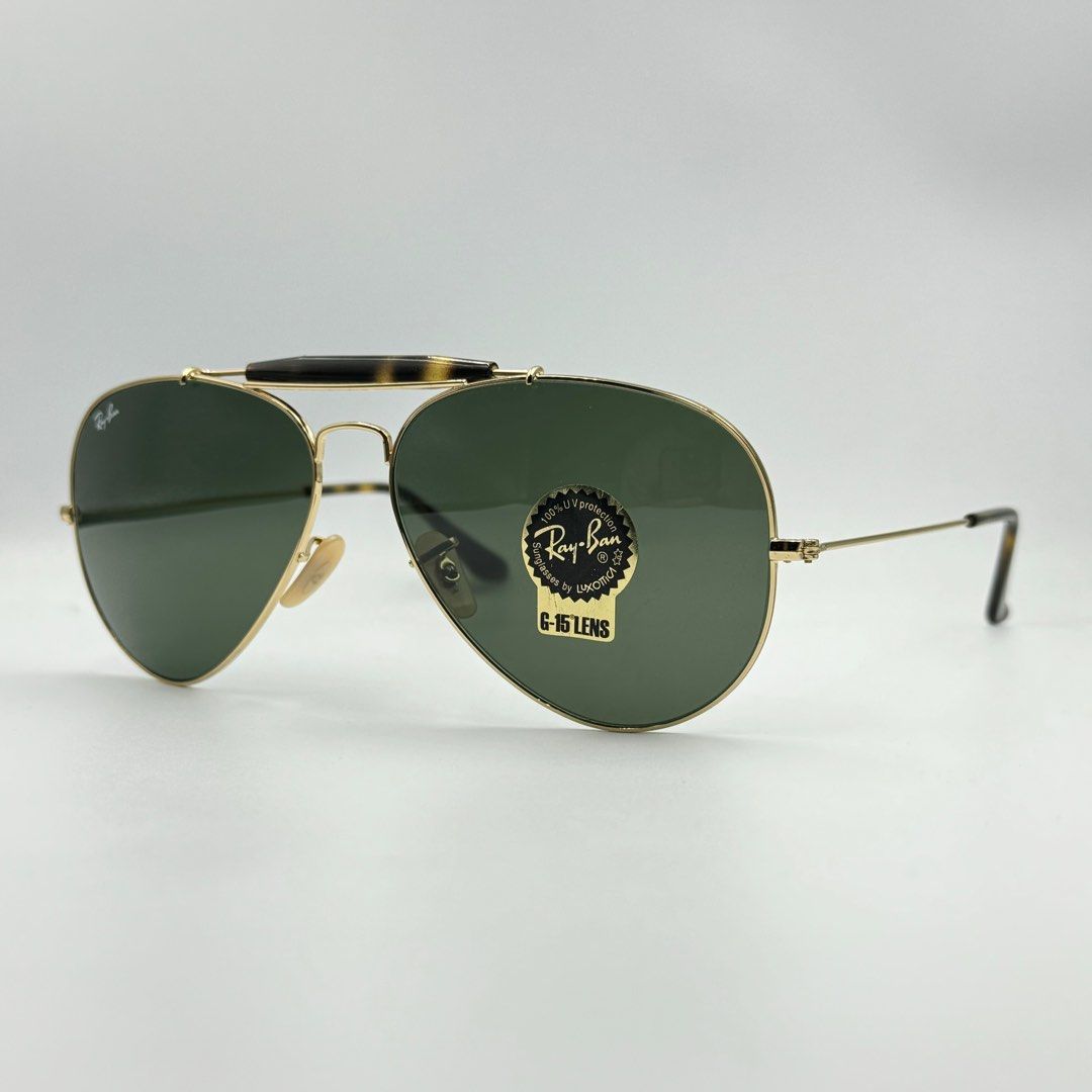 Rayban RB3029 181 Outdoorsman 2 Gold w Dark Green 62 Men s Fashion Watches Accessories Sunglasses Eyewear on Carousell