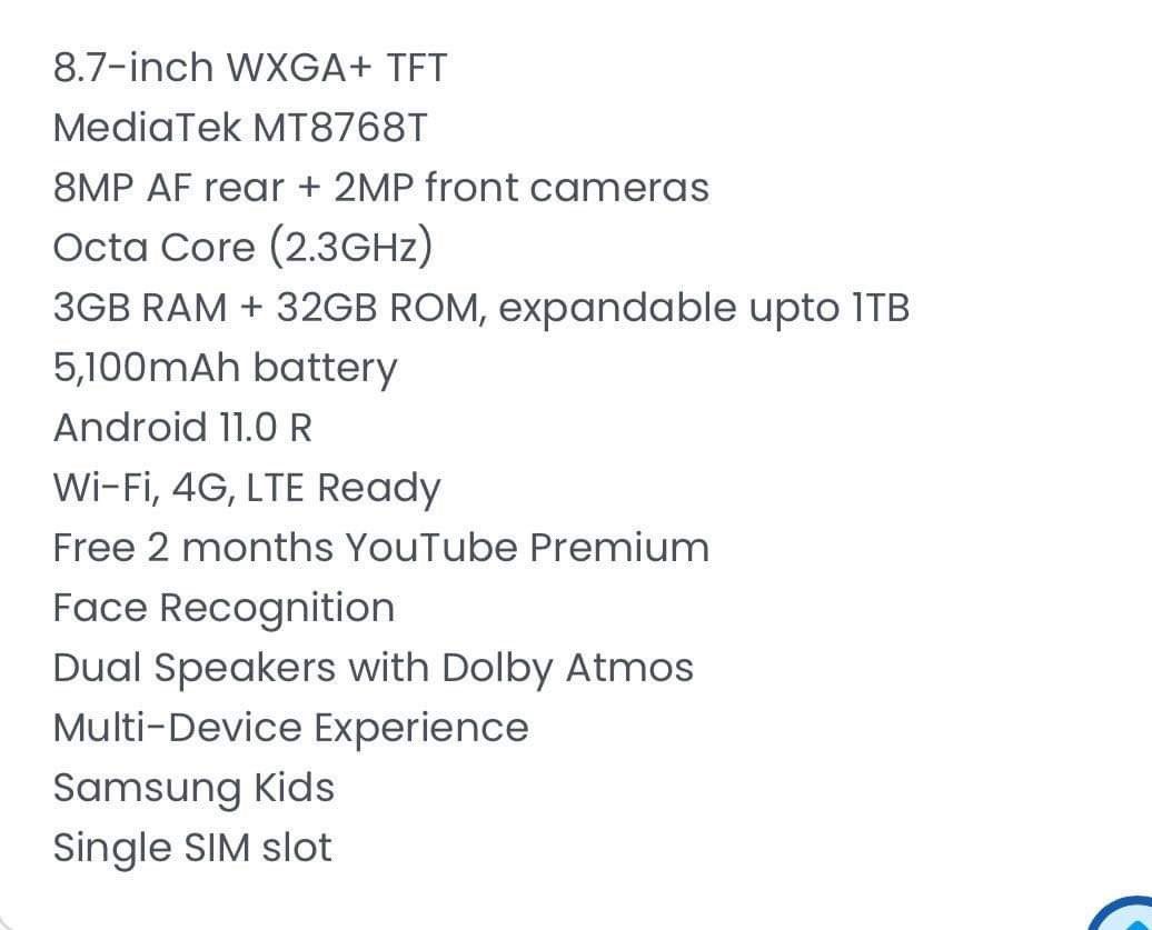 SALE - Samsung Tab A7 Lite (Category: Android) located in Manila. Submitted by pedrosaca81771 (Listing ID 1315433729, Image 3). Description: FOR SALE Samsung Galaxy A7 Lite with Charger.