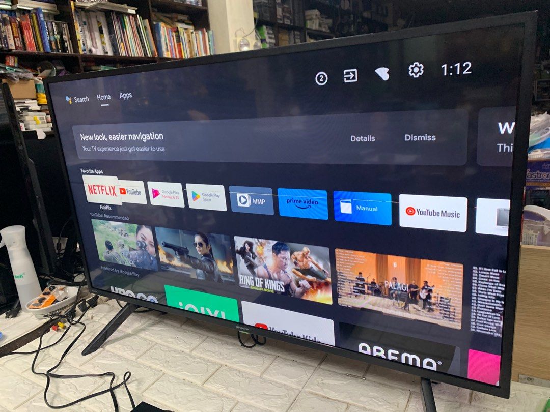 Sharp Android Smart 42” Led Backlight Tv ( with one horizontal line , very small) (Category: TV) located in Pasay City. Submitted by ayinong168 (Listing ID 1315343213, Image 1). Description: Item is in good condition 220volts 42” smart android led tv with issue pls see attached pics for refernce with free remote .