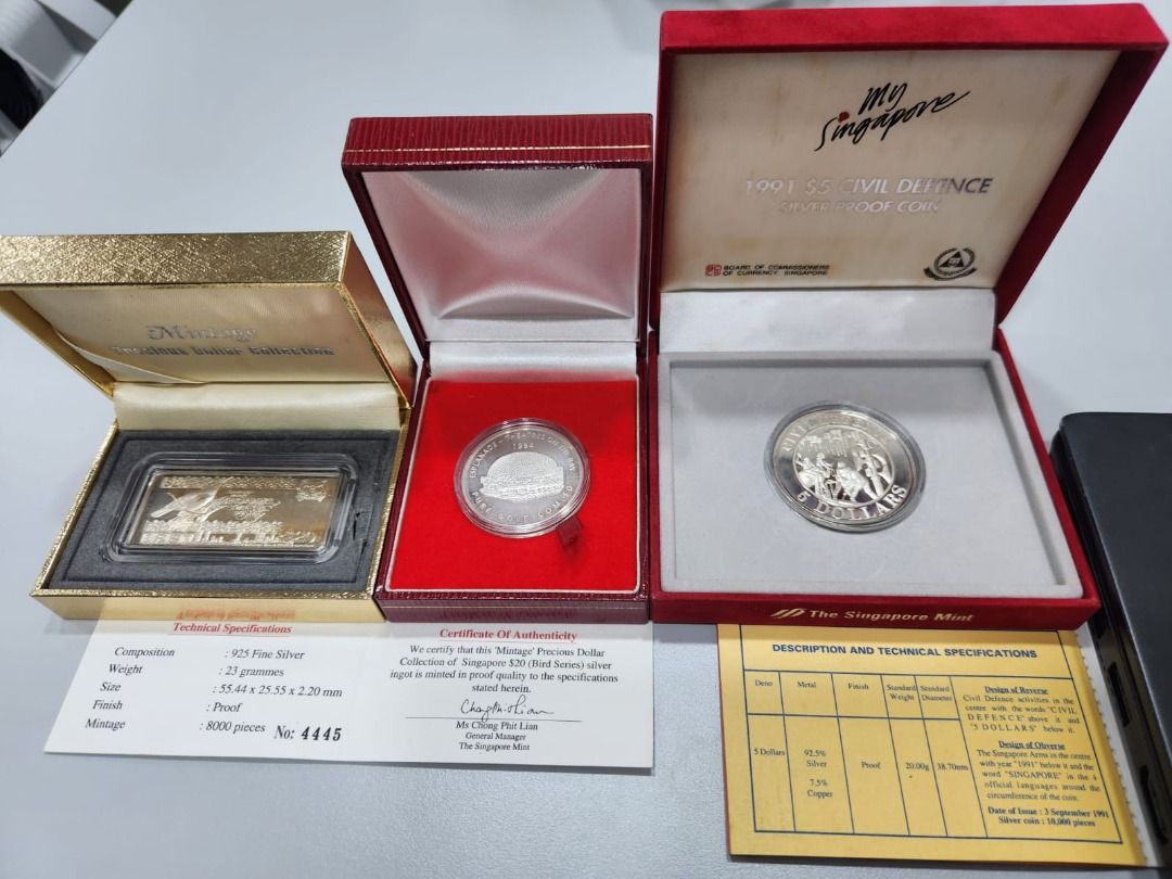 Singapore produced sterling silver coins 92.5 purity Hobbies Toys Memorabilia Collectibles Currency on Carousell