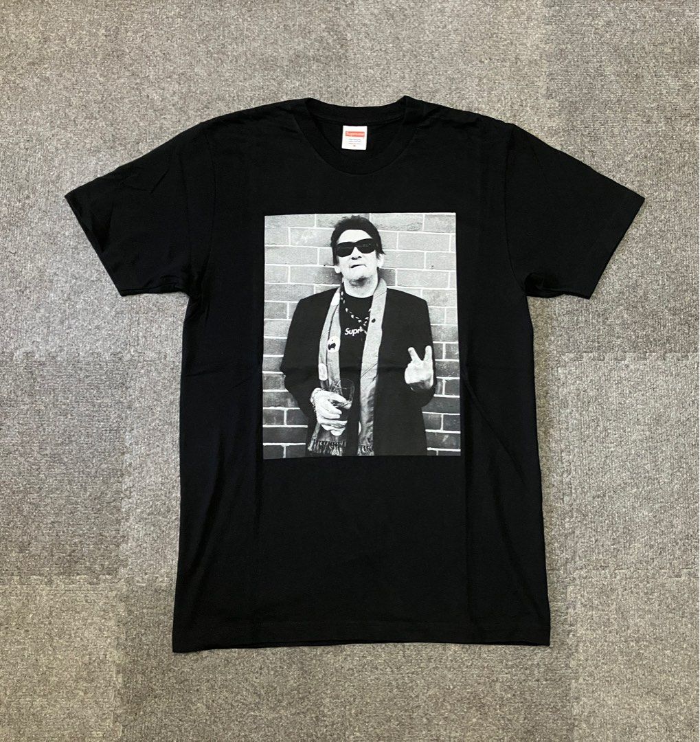 SUPREME Shane MacGowan PHOTO PRINT CREWNECK TEE CLASSIC BOX LOGO T SHIRT BLACK SIZE M T Carousell