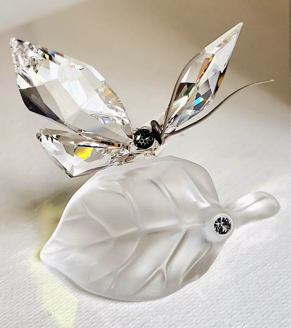Swarovski Silver Crystal Butterfly on Leaf Carousell