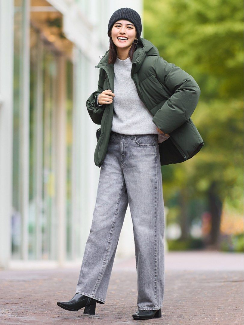 Uniqlo Seamless Down Parka Olive Colour S size Women s Fashion Coats Jackets and Outerwear on Carousell