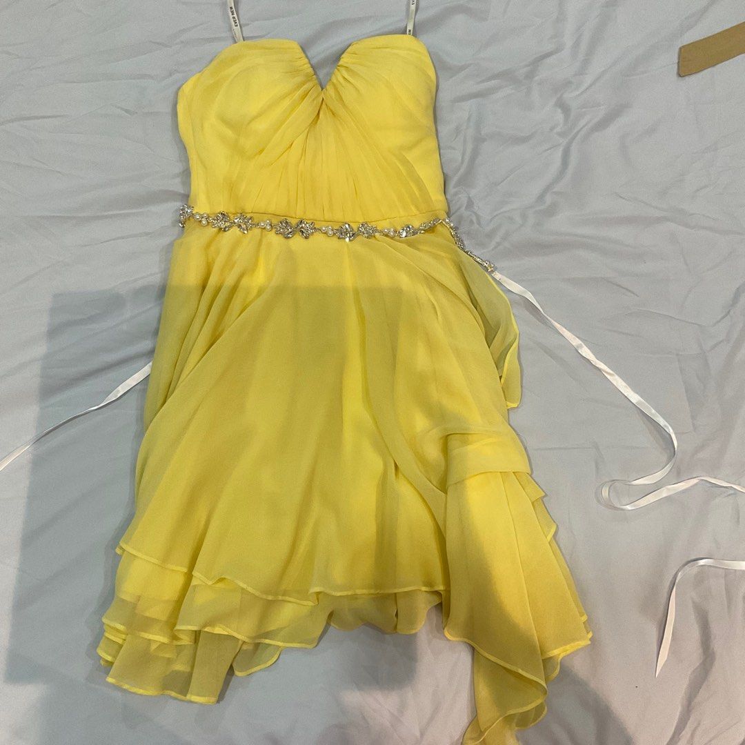 yellow cocktail dress tube Weekend Glow A-Line Midi Tube Dress
