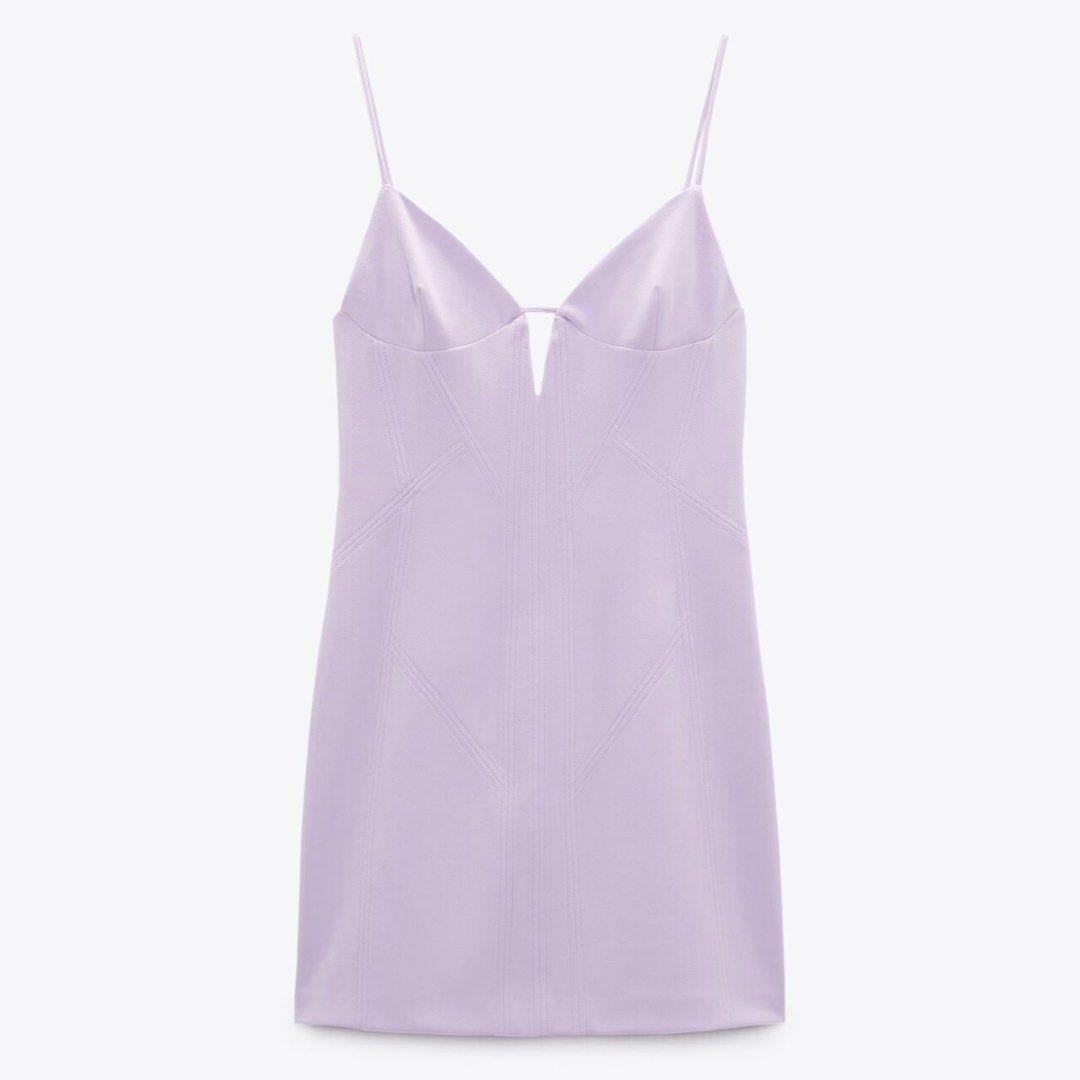 Zara Fitted Cut-Out Dress in Lilac / Light Purple, Women's Fashion, Dresses  & Sets, Dresses on Carousell