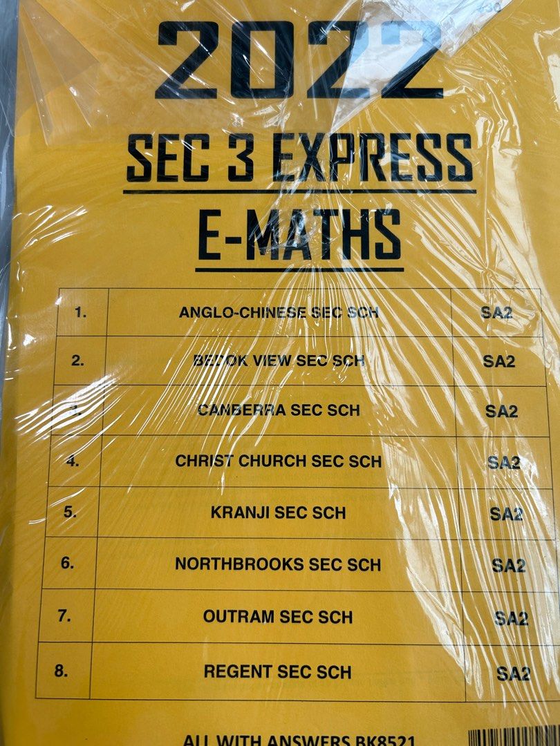 2022 sec 3 emath testpapers EOY, Hobbies \u0026 Toys, Books \u0026 Magazines, Assessment Books on Carousell
