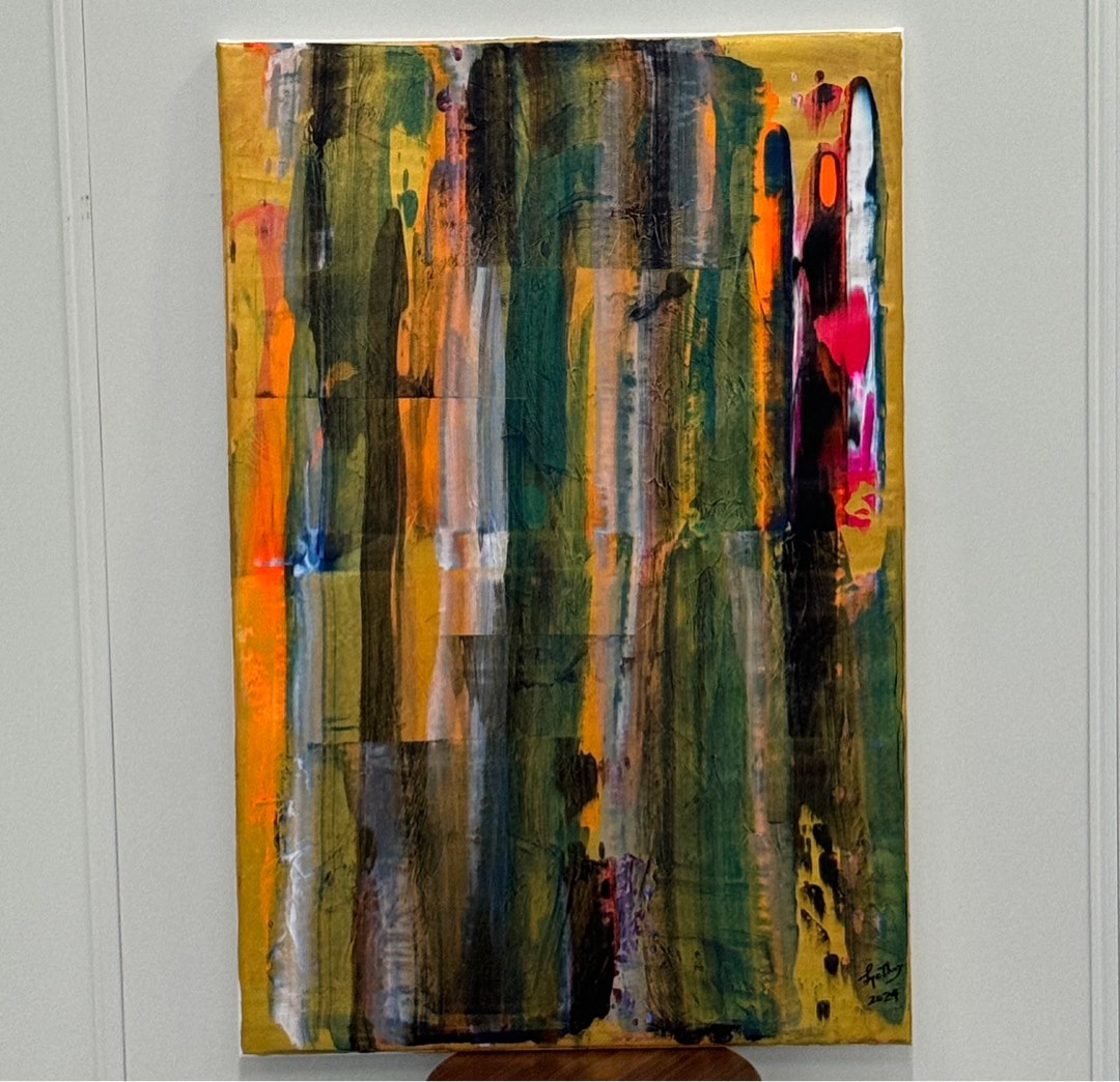 Tableau Abstrait Femme Et Poussière 90x60cm - Impression Sur Toile Encadrée, Qualité Premium, Décoration Murale