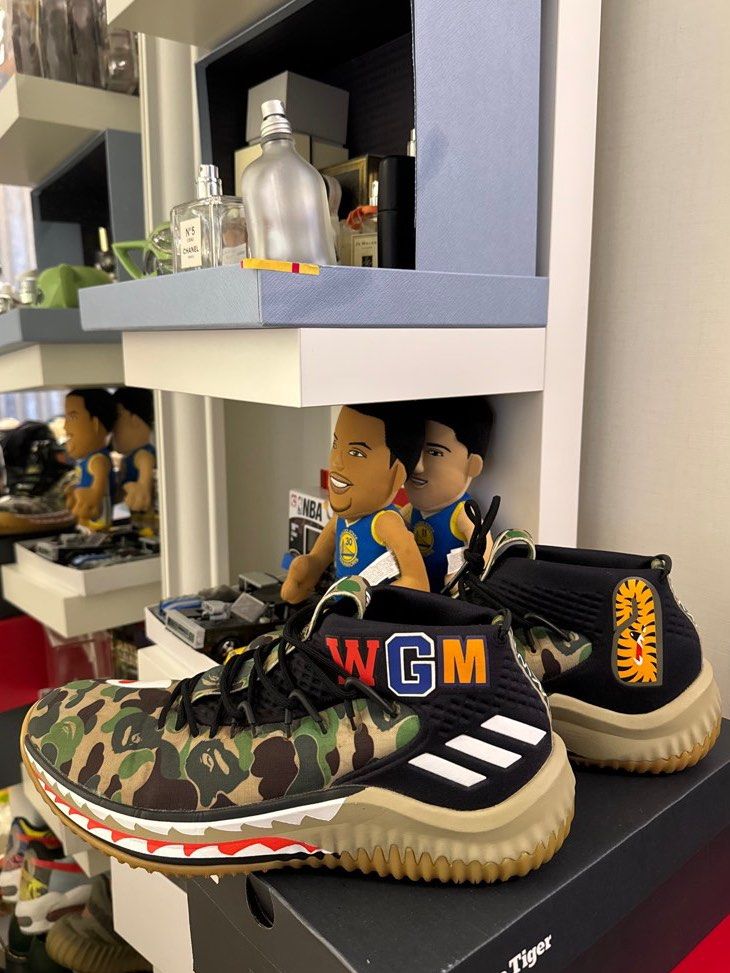 adidas A Bathing Ape x Dame 4 Green Camo US mens 9.5 with box Men s Fashion Footwear Sneakers on Carousell