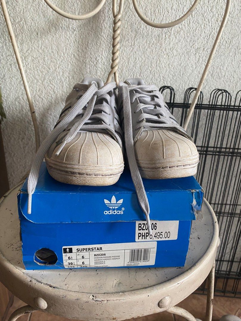 Adidas Superstar Grey, Women's Fashion, Footwear, Sneakers on Carousell