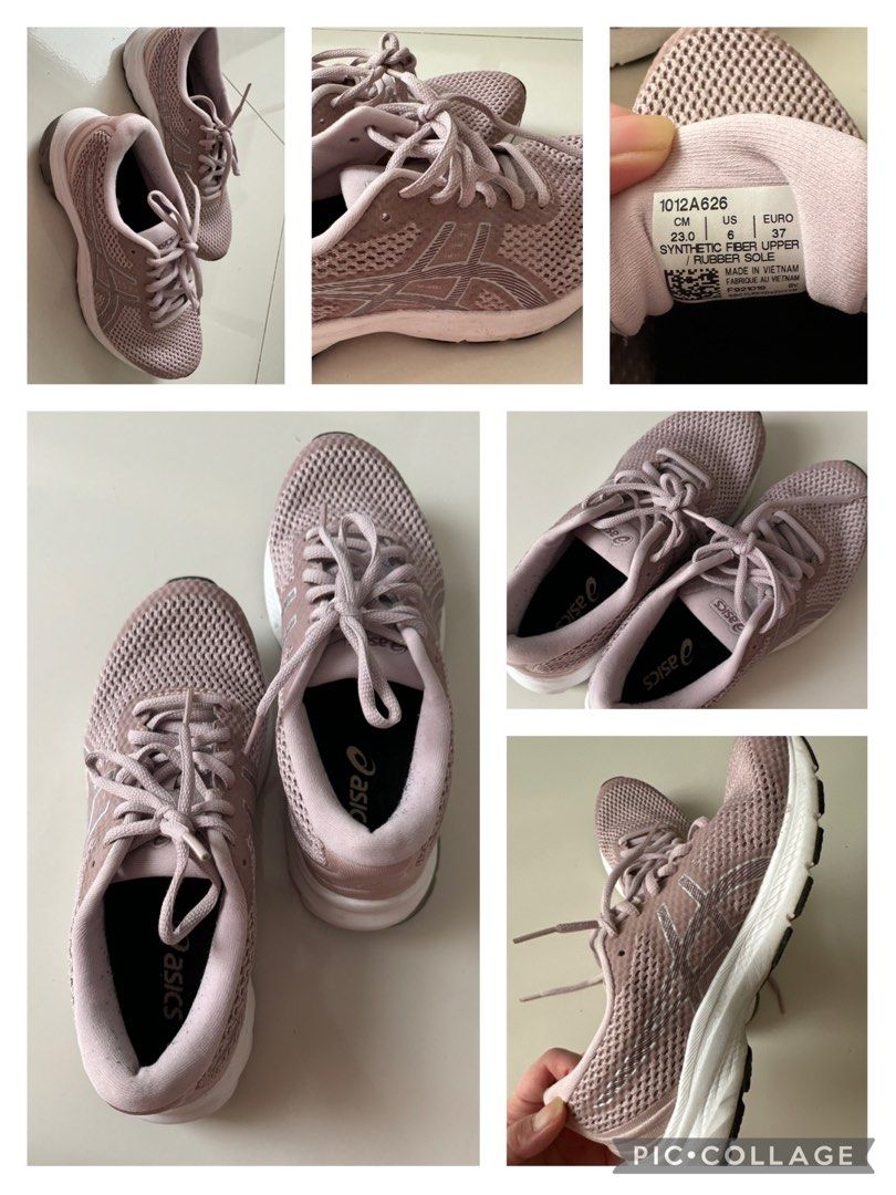 Asics running shoes size 6 (Category: Sneakers) located in Pasig City. Submitted by litlabels (Listing ID 1315518238, Image 3). Description: Asics running shoes Size 6 Used for less than 5x Bought for P4,950. Selling for 2.5k — dropping to 2,200 negotiable No issues RFS: Changed running shoes. .