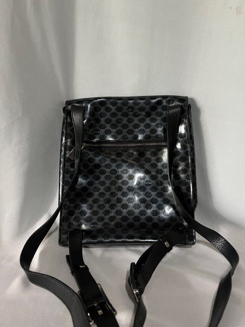 Authentic Celine Macadam PVC Backpack (Category: Luxury Bags & Wallets) located in Trece Martires City. Submitted by imwelllovedvintage (Listing ID 1315576607, Image 2). Description: ❗️No return, no exchange unless proven fake by professional authenticators❗️ Authentic Celine Macadam Mini Vinyl Backpack •has scratch sa front •need to retouch pipings •few hairlines sa hardware •straps still in good condition •clean inside •can fit a lot •free ship