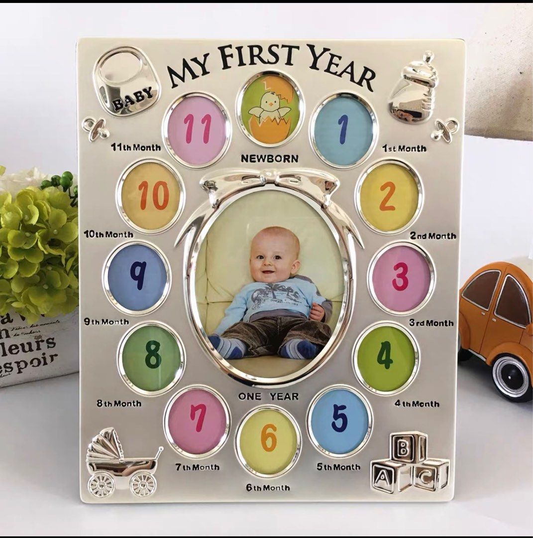 Baby first year photo frame