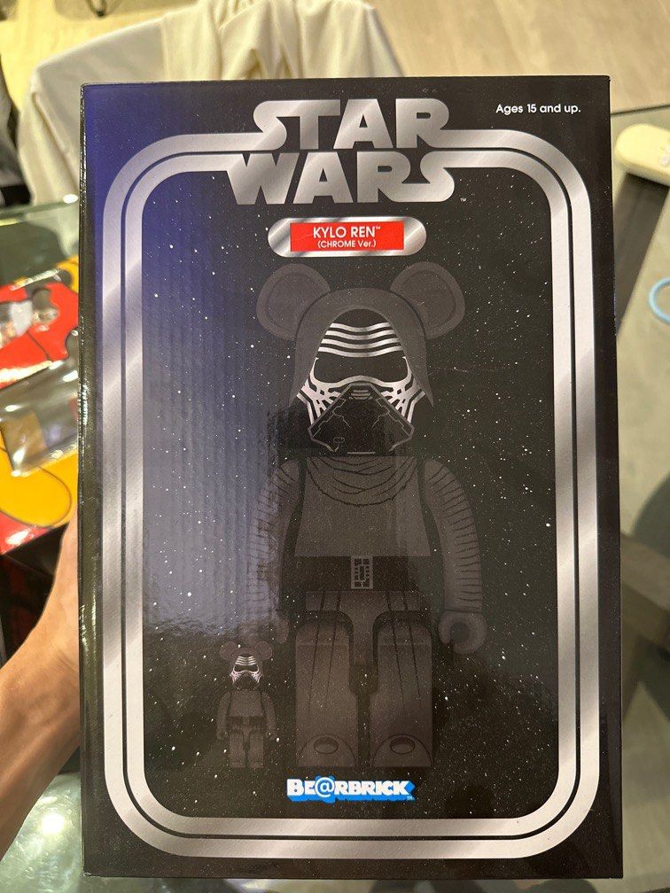 Bearbrick 400% 100% kylo ren chrome version star wars, 興趣及遊戲 