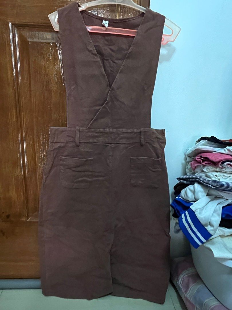 Brown skirt jumpsuit Women s Fashion Dresses Sets Jumpsuits on Carousell
