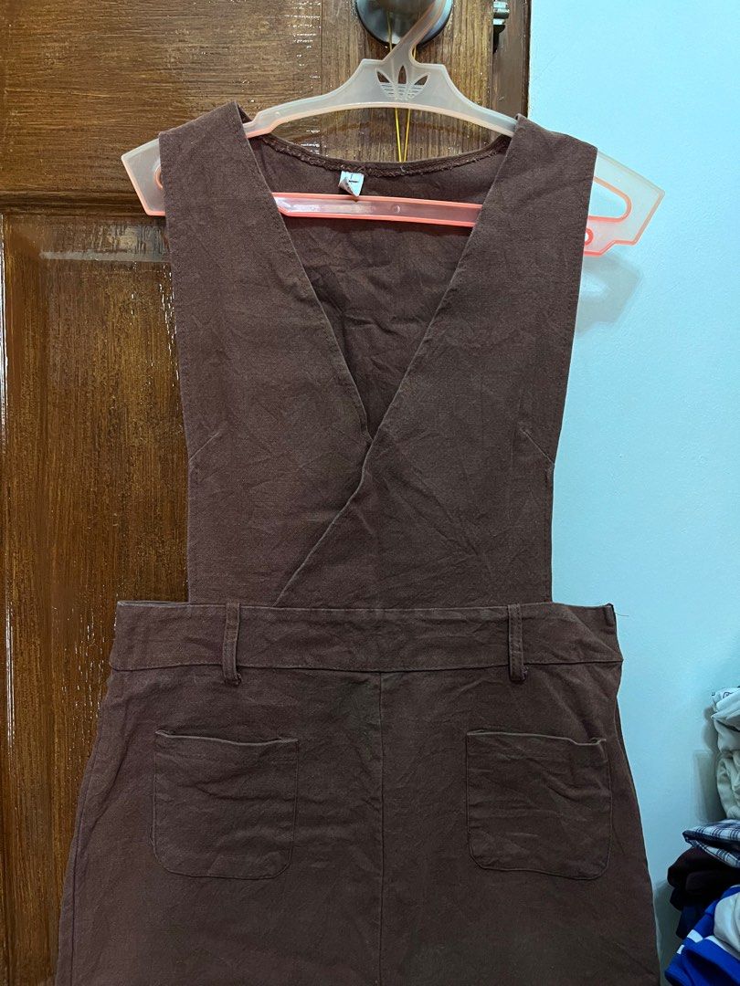 Brown skirt jumpsuit Women s Fashion Dresses Sets Jumpsuits on Carousell