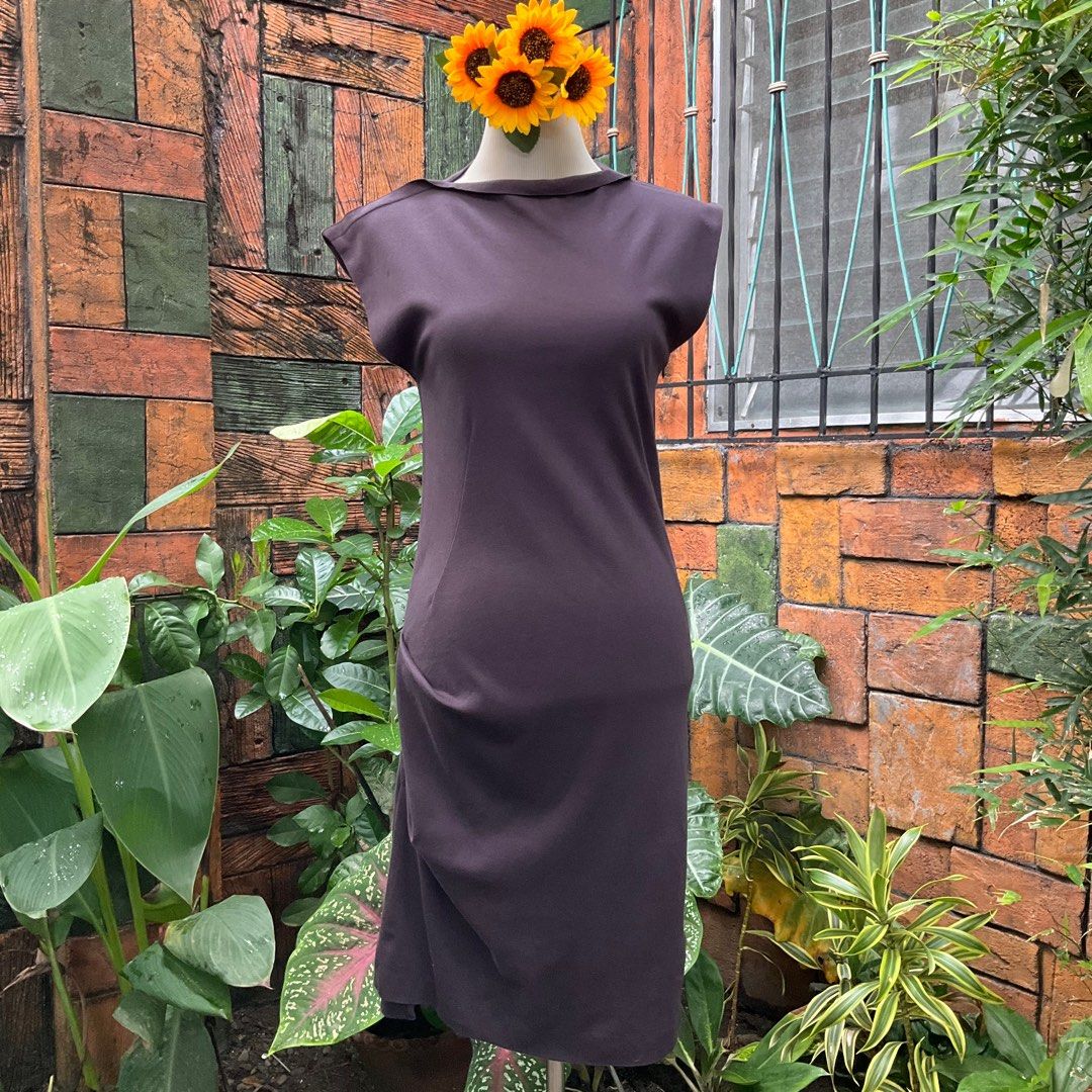 Brunello Cucinelli Dark Brown Gathered Bateau Neck Short Sleeve Dress old  money quiet luxury dress Size M - fits Medium- Semi Large Filipina frames  *FLAW* #listsellwin, Luxury, Apparel on Carousell