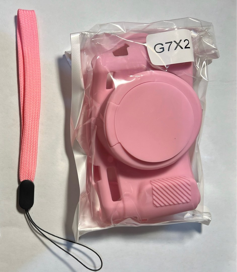 Canon G7X Mark II Pink Silicone Case & Pink Wrist Strap Set, Mobile Phones & Gadgets, Mobile