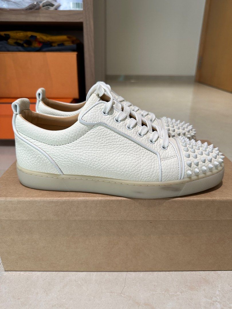 CHRISTIAN LOUBOUTIN Louis Junior Spikes Cap Toe Full Grain Leather Sneakers Luxury Sneakers Footwear on Carousell
