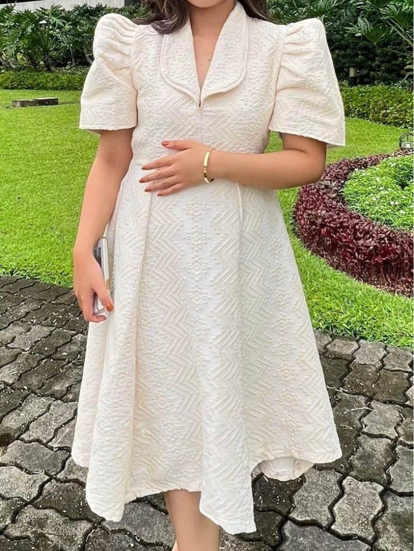 Collared Filipiniana A Line Dress, Women's Fashion, Dresses & Sets, Evening  dresses & gowns on Carousell