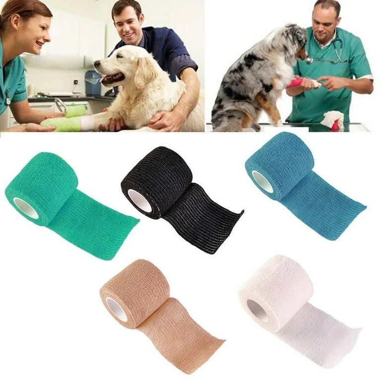 Cotton Self Adhesive Vet Elastic Cohesive Bandage for Dog Pets
