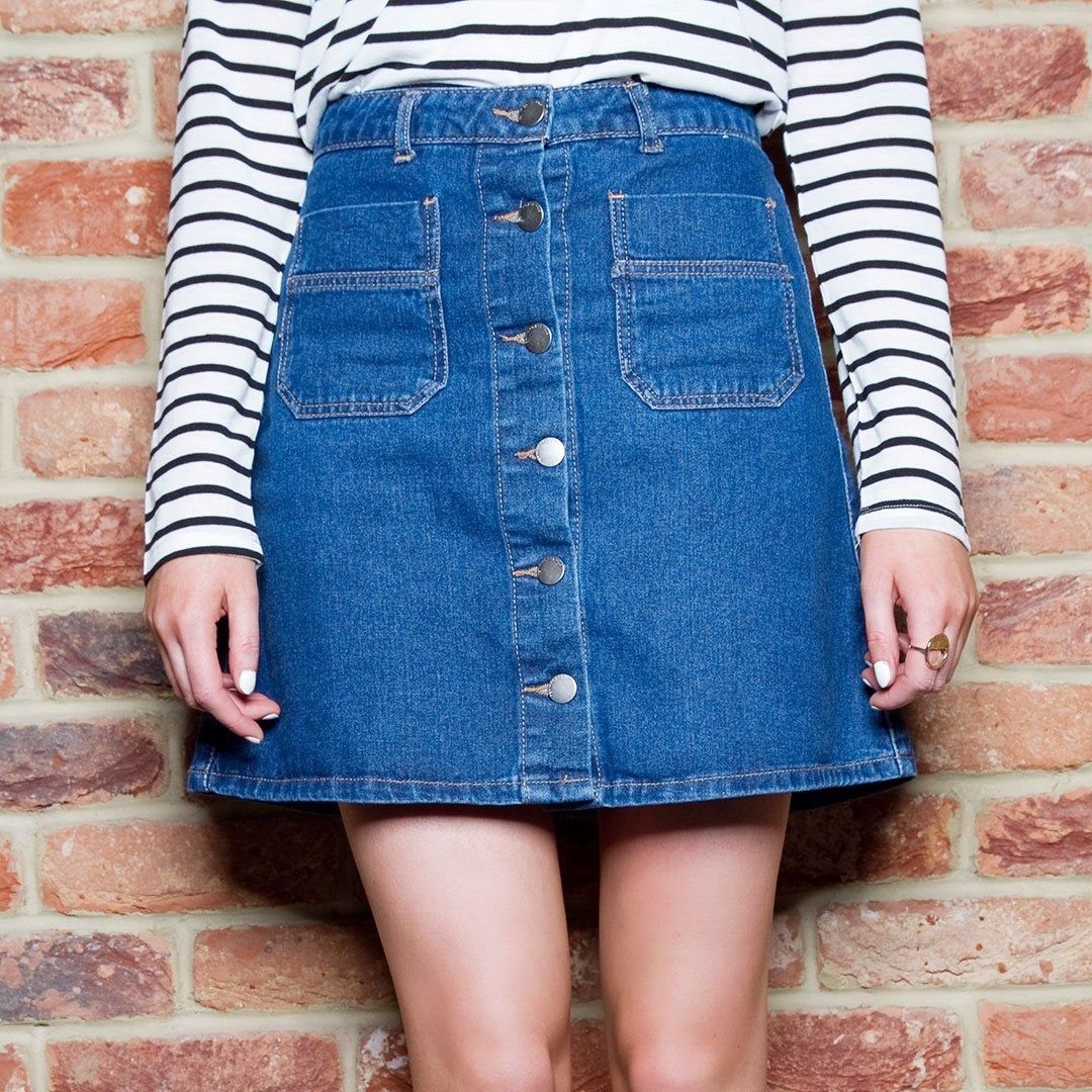 Levi's button thru skirt cheap