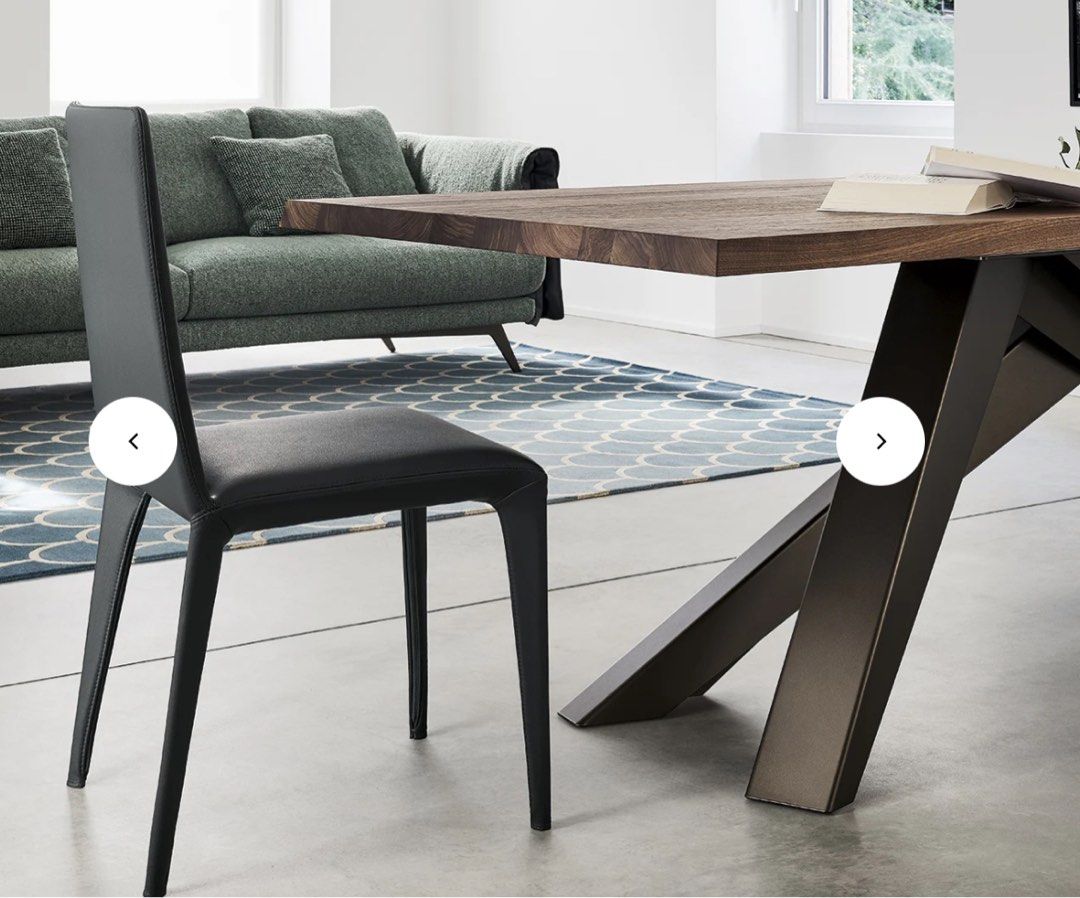 Designer Minimalist solid wood laser cut steel legs dining table