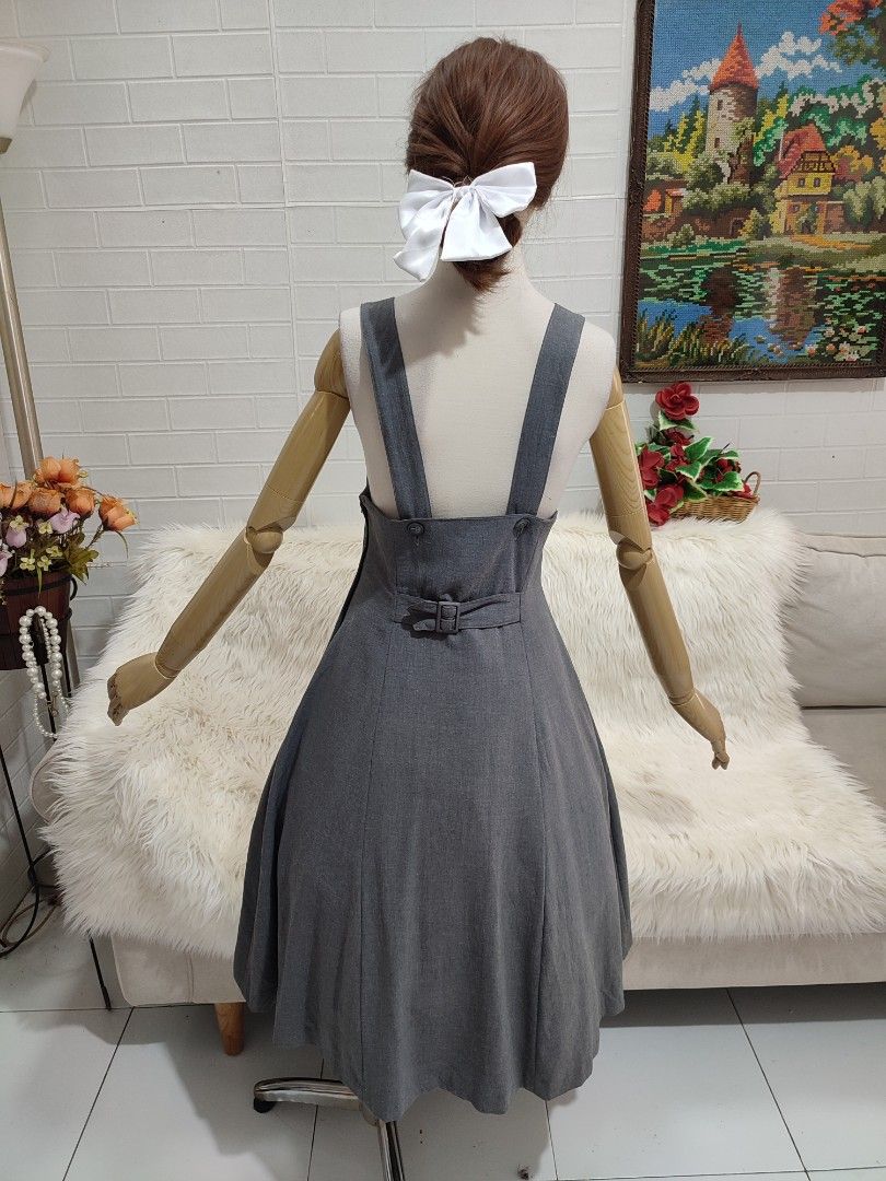 Dress overall dress korean style dress daily dress casual Fesyen Wanita Pakaian Wanita Gaun Rok di Carousell