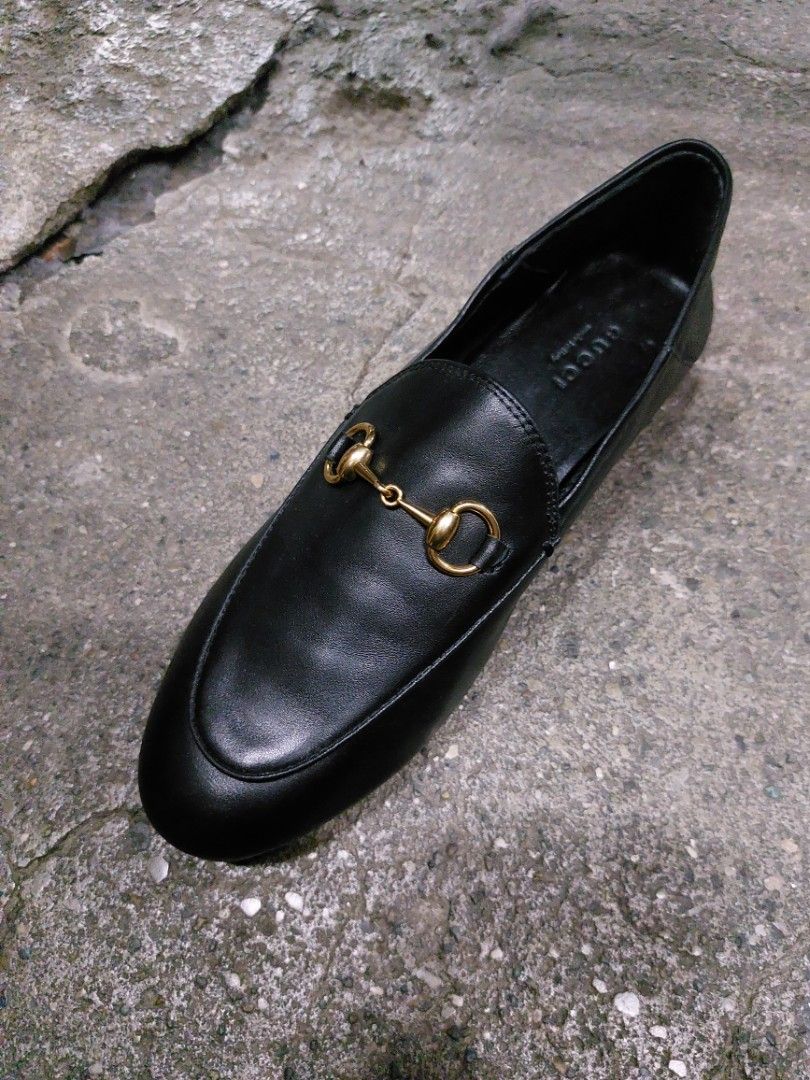 Gucci Women s Casual Soft Leather Loafers Black 23.5 cm
