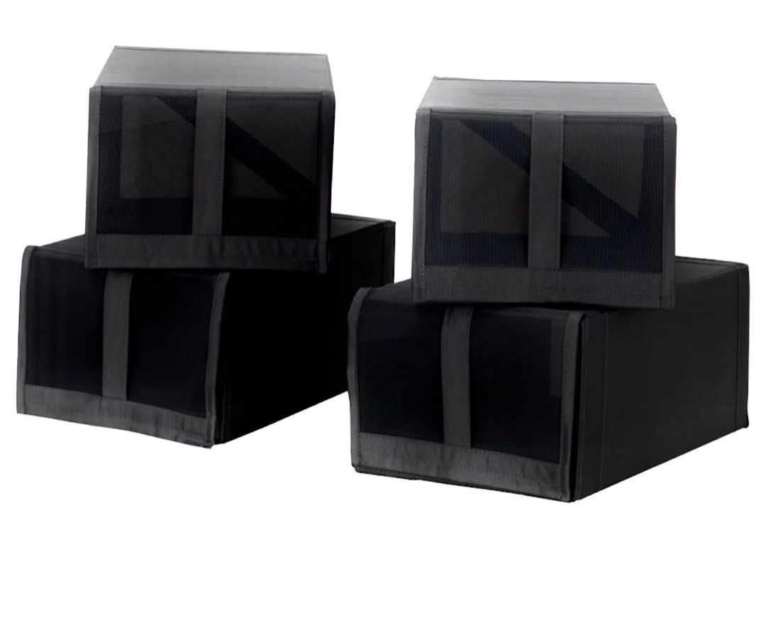 IKEA SKUBB shoe box collapsible foldable black Furniture Home Living Kitchenware Tableware Food Organisation Storage on Carousell