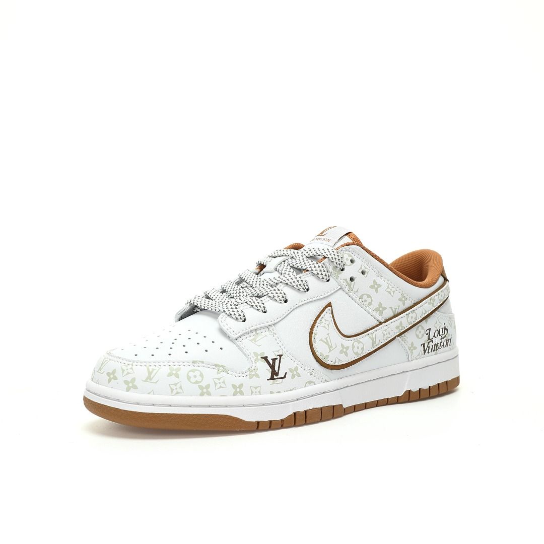 Louis Vuitton x Nike SB Dunk Low White Brown LV Monogram