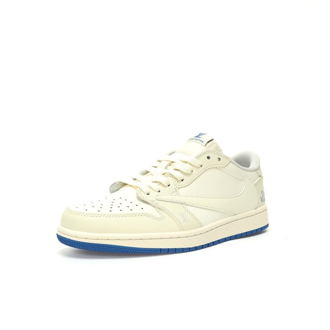 Louis Vuitton x Travis Scott x Nike Air Jordan 1 Low OG SP Beige Blue LV