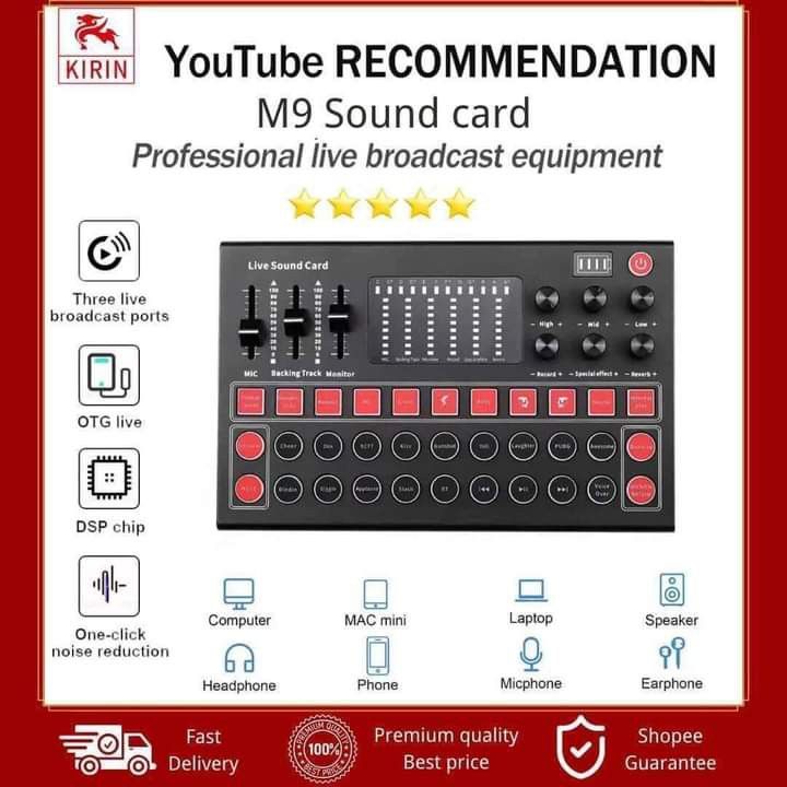 M9 soundcard (Category: Soundbars, Speakers & Amplifiers) located in Manila. Submitted by minidivisoria (Listing ID 1315528131, Image 3). Description: M9 soundcard✅‼️ reseller 1200php👌✅‼️ 10 Mode Selection ✅‼️ With Primal Sound ✅‼️ With Electronic Sound✅‼️ With Recording Studio✅‼️ With Smart Noise Canceling ✅✅ Widely Compatible With Major Devices ✅‼️ Support; Window/Ios /Android Mobile Phone 📱 Computer & Tablet ✅✅ open for cod delivery 🚚 Aroun