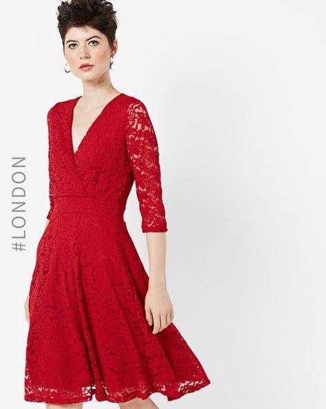 Mela London Delicate Lace Long Sleeve Dress