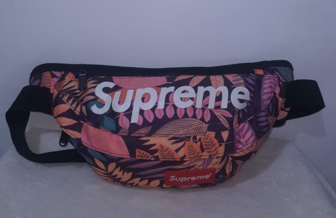 Missy s SUPREME Belt Bag Botanical Pink Purple Supreme Fanny Pack Waist Bag Men s Fashion Bags Belt bags Clutches and Pouches on Carousell