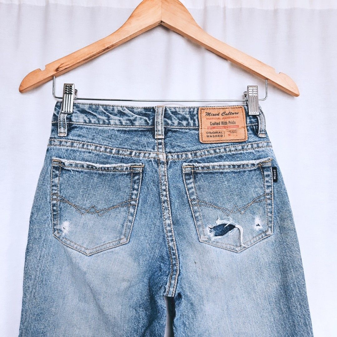 MIXED CULTURE MID RISE DENIM JEANS, Women