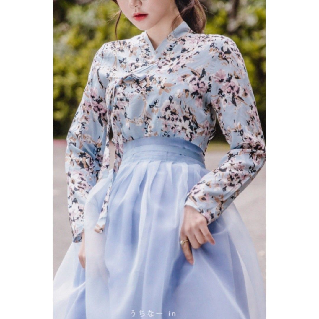 NEW JEOGORI ATASAN HANBOK MODERN BUNGA KOREA CASUAL DAILY WEAR KOREA Fesyen Wanita Pakaian Wanita Atasan di Carousell