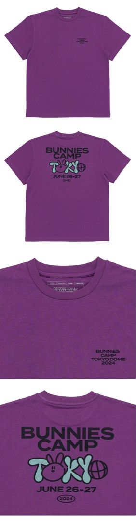 全新NewJeans Bunnies Camp Tee 紫色L Size 現貨, 興趣及遊戲, 收藏品 