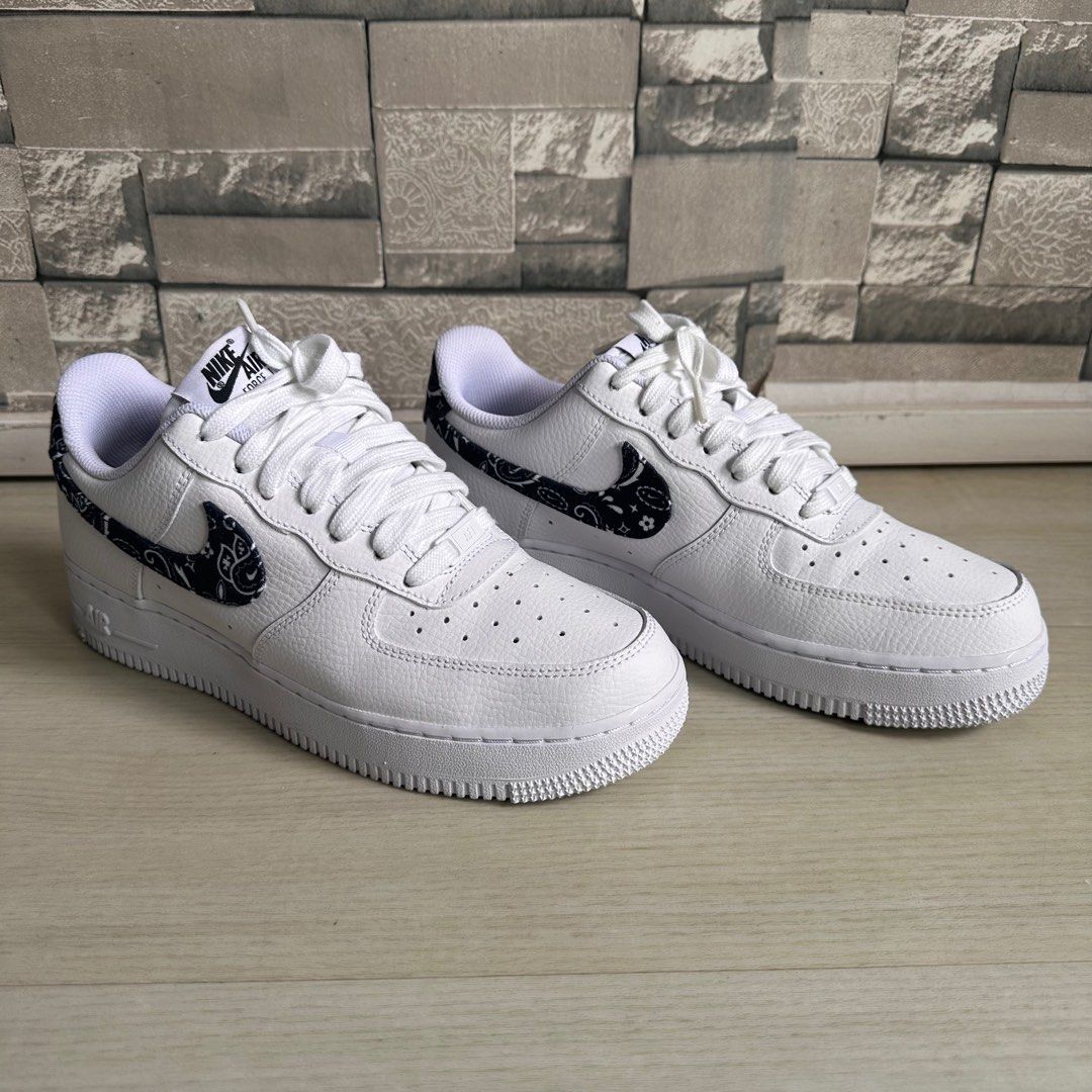 Nike Air Force 1 Low 07 Essential Black Paisley Women s Fashion Footwear Sneakers on Carousell
