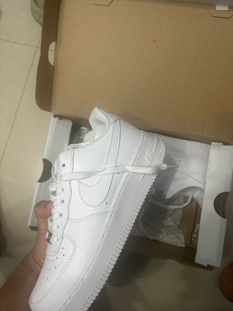 Nike White Airforces (Category: Sneakers) located in Bacoor. Submitted by daniel2128 (Listing ID 1315681851, Image 3). Description: Nike White Airforces for sale never used or worn it was supposed to be a gift but i changed my mind and i needed cash | For girls and boys Size is bellow .