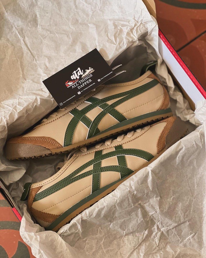 Onitsuka Tiger Mexico 66 “Beige Grass Green” (Category: Sneakers) located in Quezon City. Submitted by allthingsdapper (Listing ID 1315533335, Image 2). Description: Onitsuka Tiger Mexico 66 “Beige Grass Green” Brand new with box 7US women’s (24cm) ₱7195 🚛 Shipping can be through Lalamove/Grab Express for Metro Manila customers while LBC courier for provincial customers. 📍Mandaluyong near Maysilo Circle.