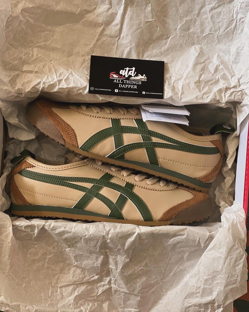 Onitsuka Tiger Mexico 66 “Beige Grass Green” (Category: Sneakers) located in Quezon City. Submitted by allthingsdapper (Listing ID 1315533335, Image 3). Description: Onitsuka Tiger Mexico 66 “Beige Grass Green” Brand new with box 7US women’s (24cm) ₱7195 🚛 Shipping can be through Lalamove/Grab Express for Metro Manila customers while LBC courier for provincial customers. 📍Mandaluyong near Maysilo Circle.