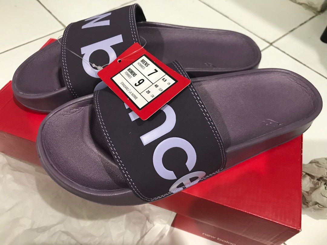 ORIG NEW BALANCE SLIDES 25cm (Category: Sandals) located in Valenzuela. Submitted by gpe24 (Listing ID 1315585054, Image 1). Description: US 7 mens US 9 womens Shipping Gcash Lalamove.