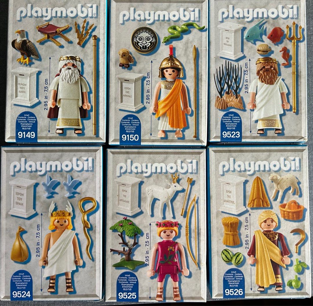 Playmobil Greek History 9149 Zeus, 9150 Athena, 9523 Poseidon