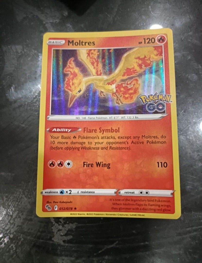 Pokemon Go Moltres Holo Rare Card, Hobbies & Toys, Toys & Games on Carousell