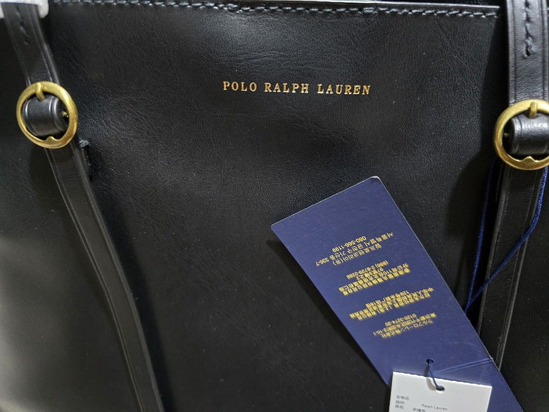 Polo Ralph Lauren Leather Tote Bag, 名牌, 手袋及銀包- Carousell